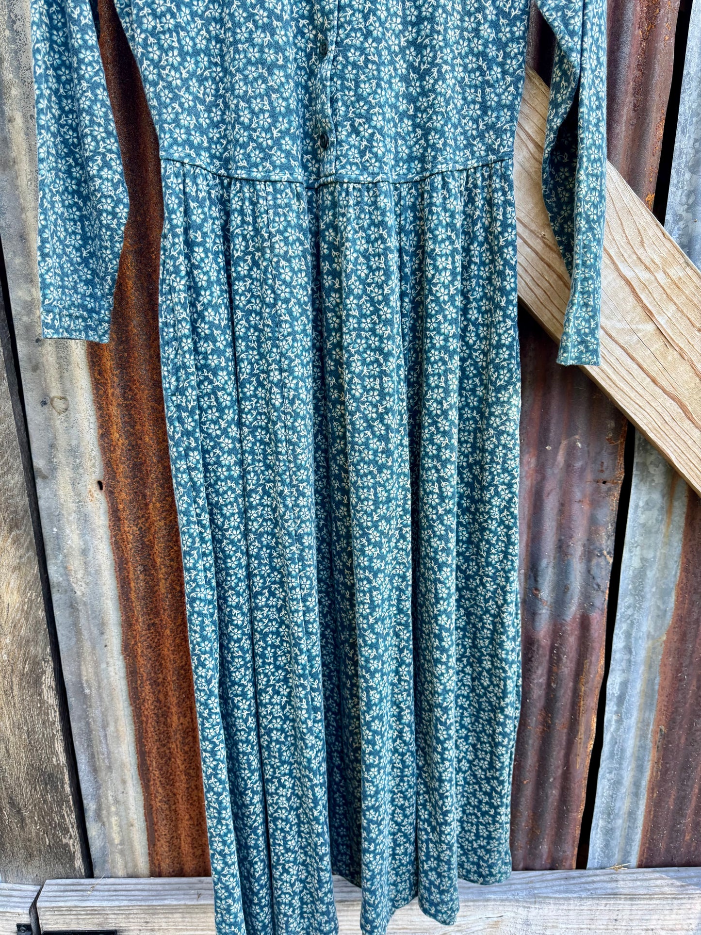 LL Bean Vintage Floral Cotton Maxi Dress