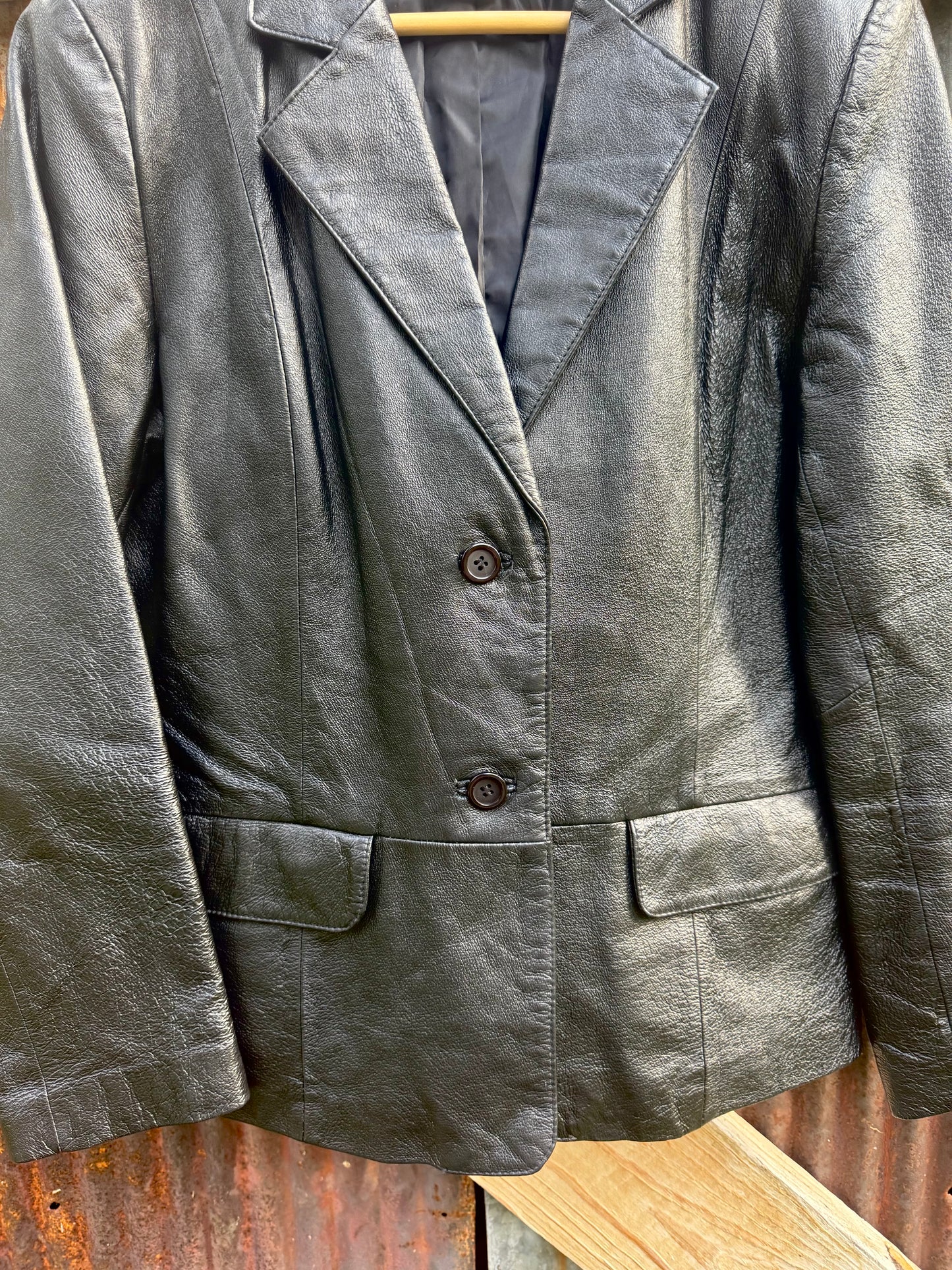 Leather Blazer Style Jacket