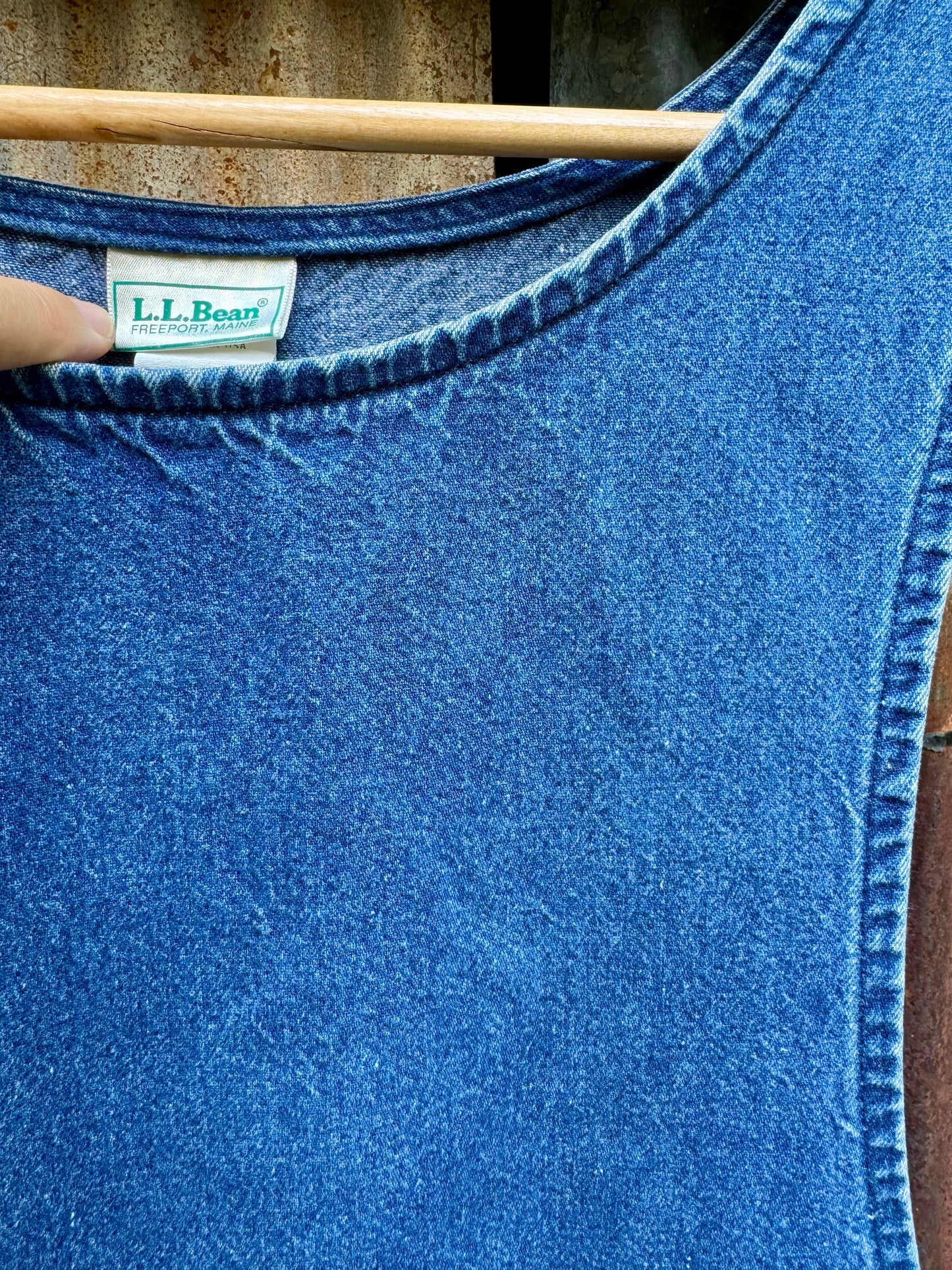 80s LL Bean Denim Apron Dress