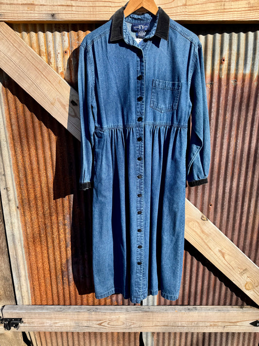 90s Denim Maxi Dress