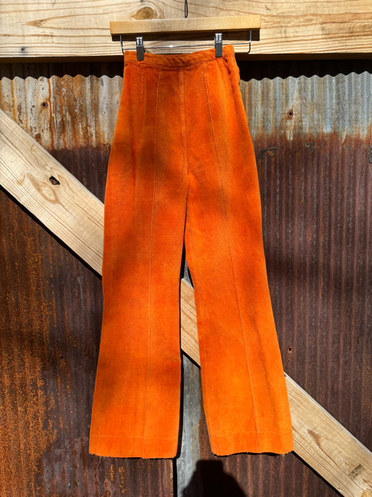 60s Cotton Velvet Flare Pants