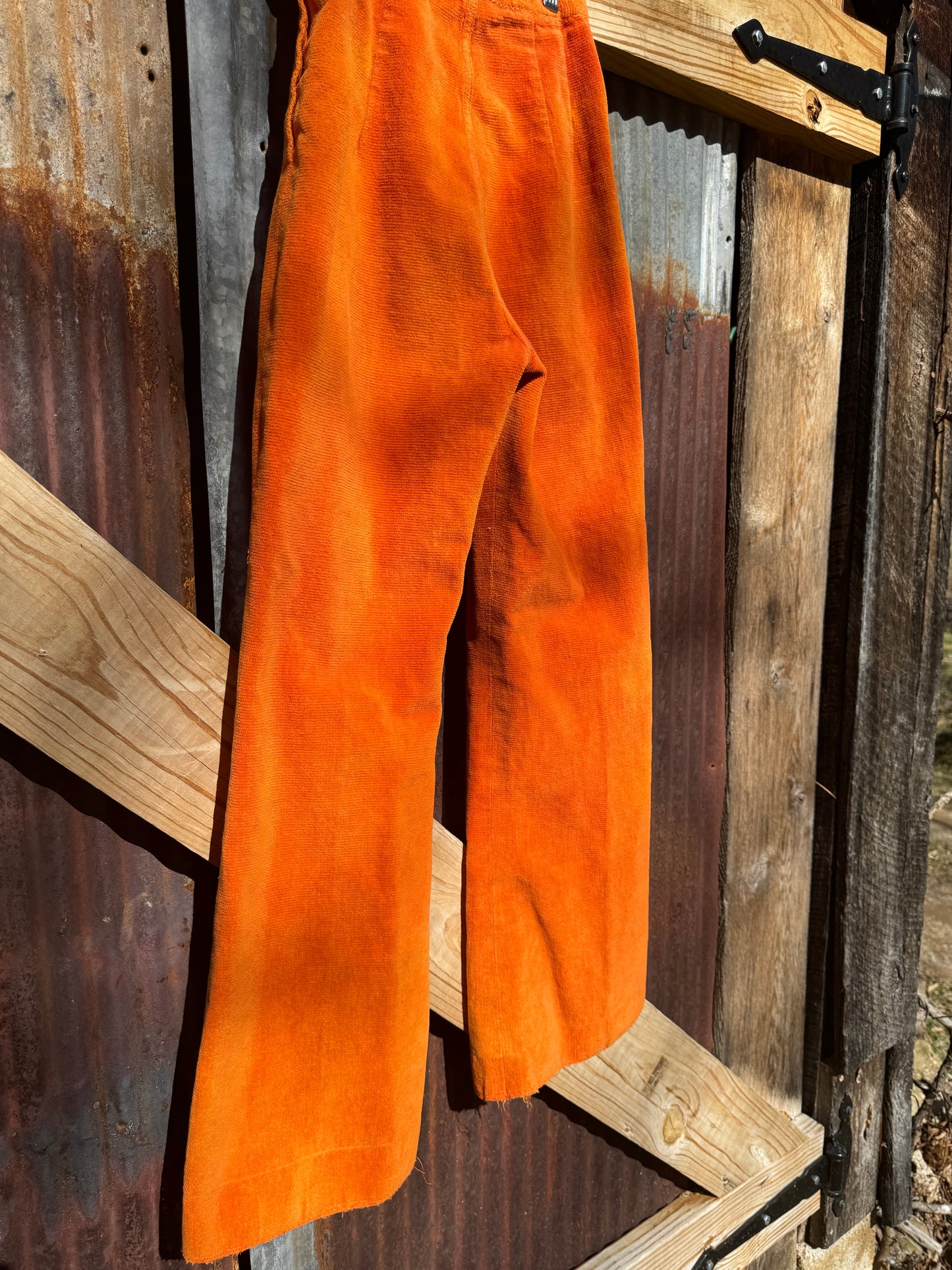 60s Cotton Velvet Flare Pants