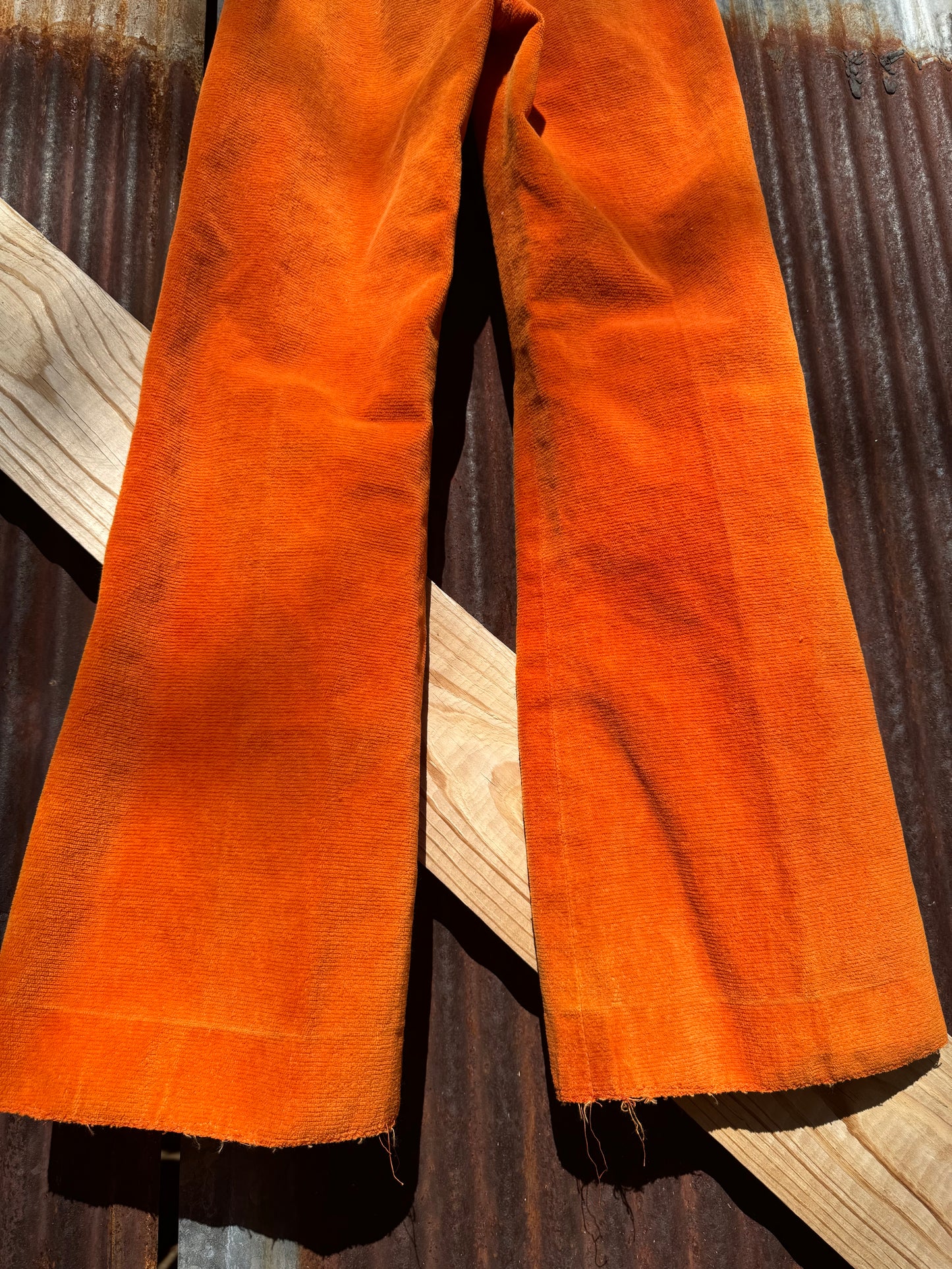 60s Cotton Velvet Flare Pants