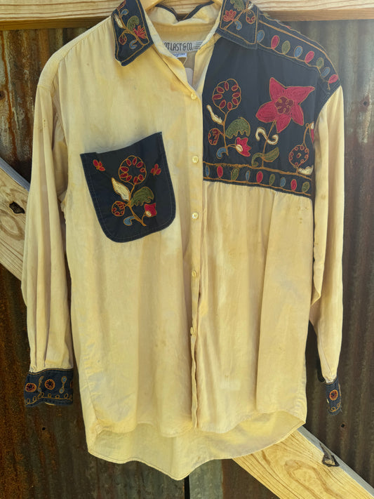Avocado Dyed Cotton Buttondown