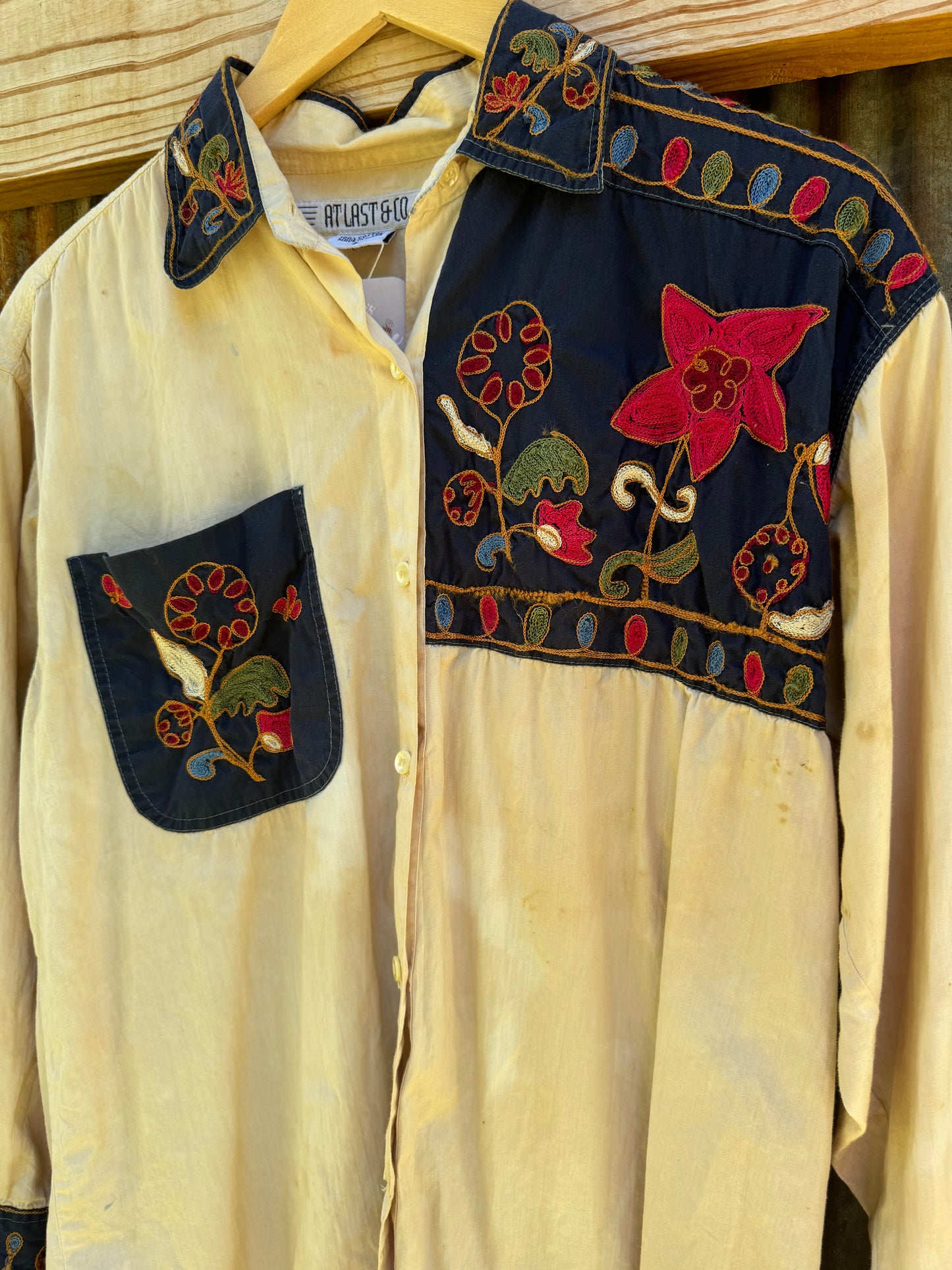 Avocado Dyed Cotton Buttondown