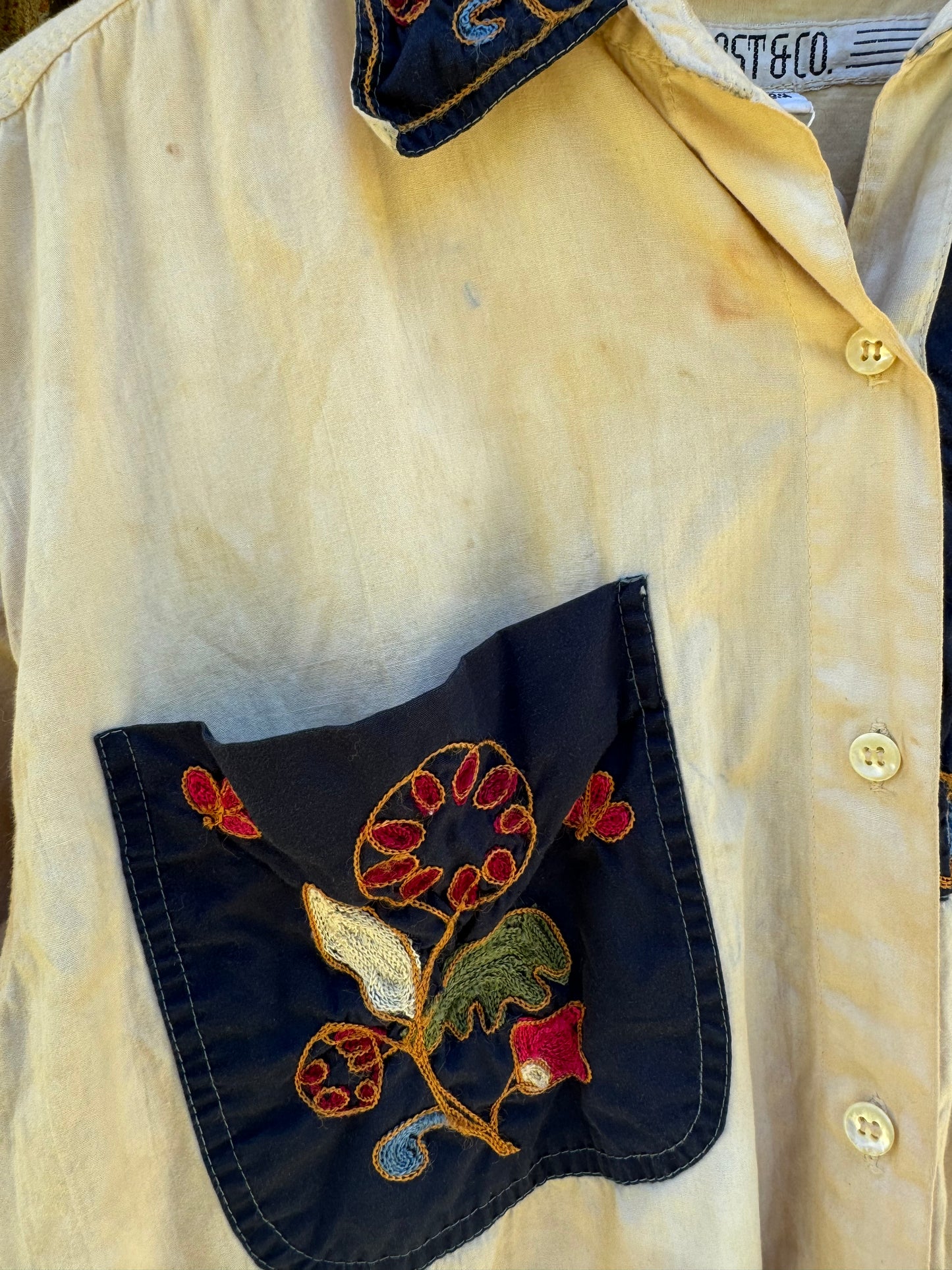 Avocado Dyed Cotton Buttondown
