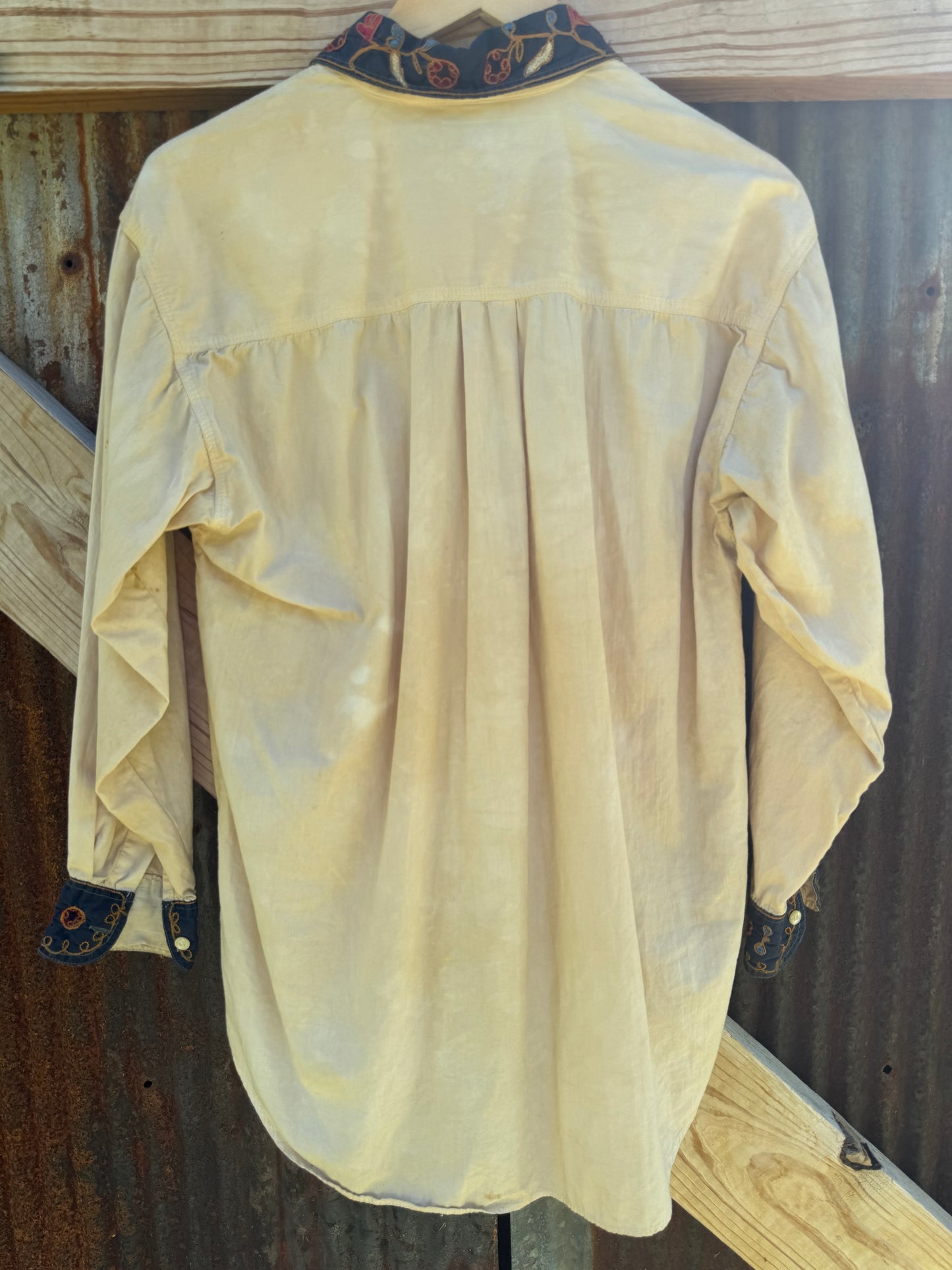Avocado Dyed Cotton Buttondown