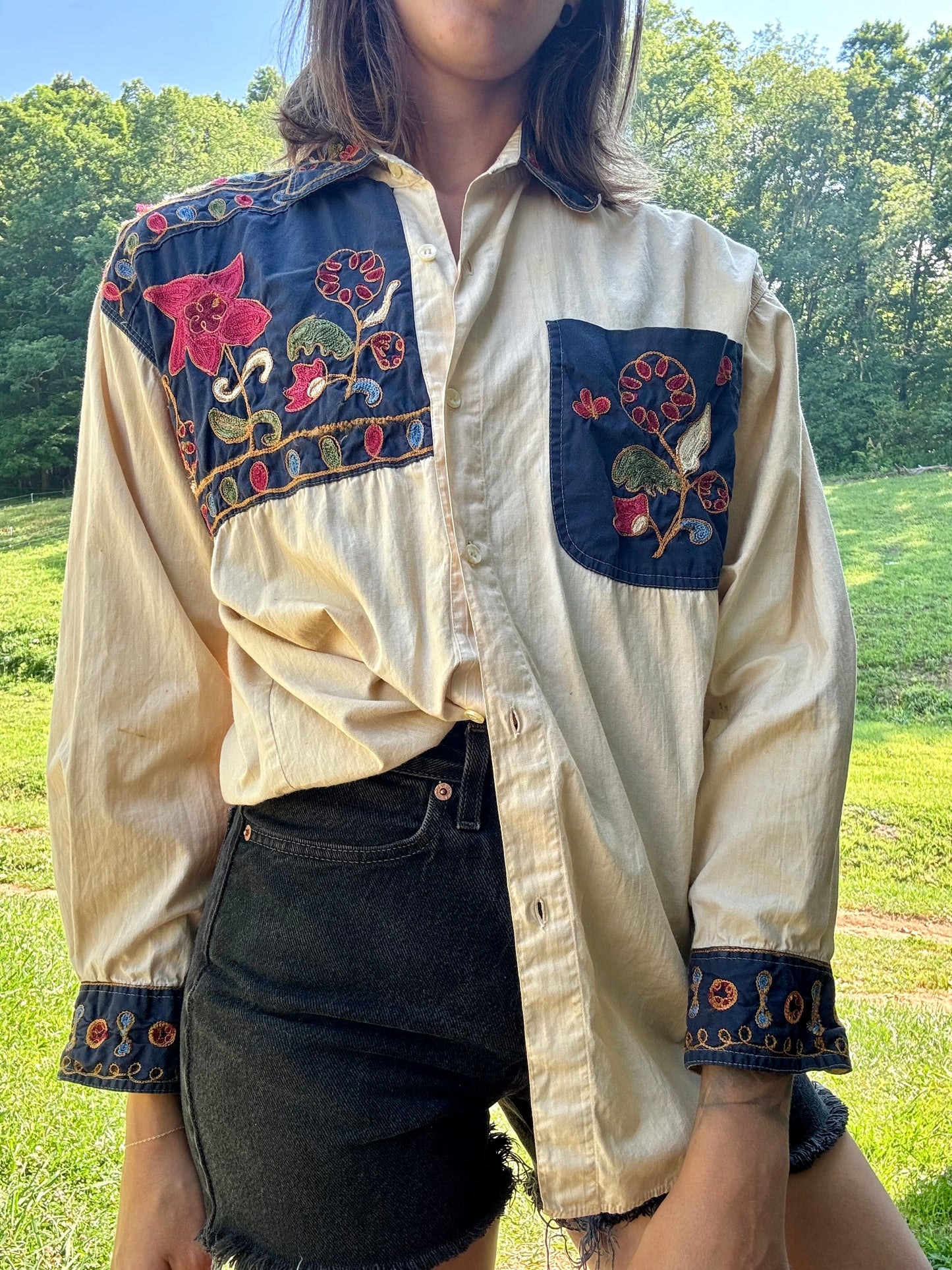 Avocado Dyed Cotton Buttondown